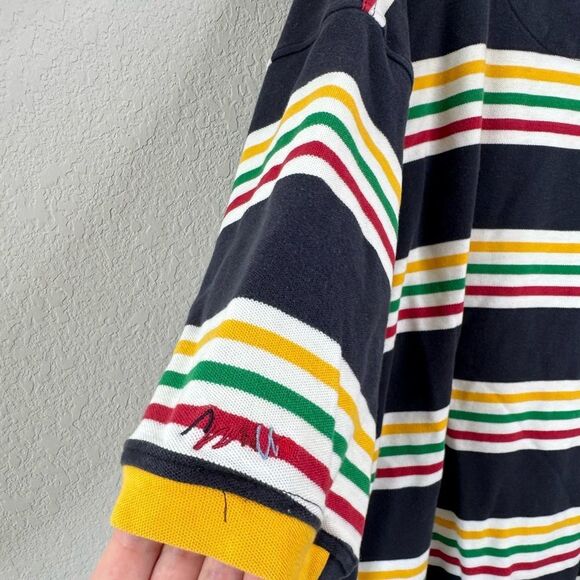 COOGI Men’s Sz XXL 100% Cotton Striped Rugby Polo Shirt Multicolor Y2K Casual - Picture 6 of 9